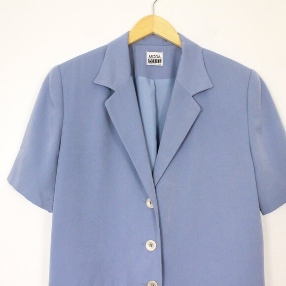 *Moda Petite Blue Short Sleeve Blazer - Picture 5 of 6